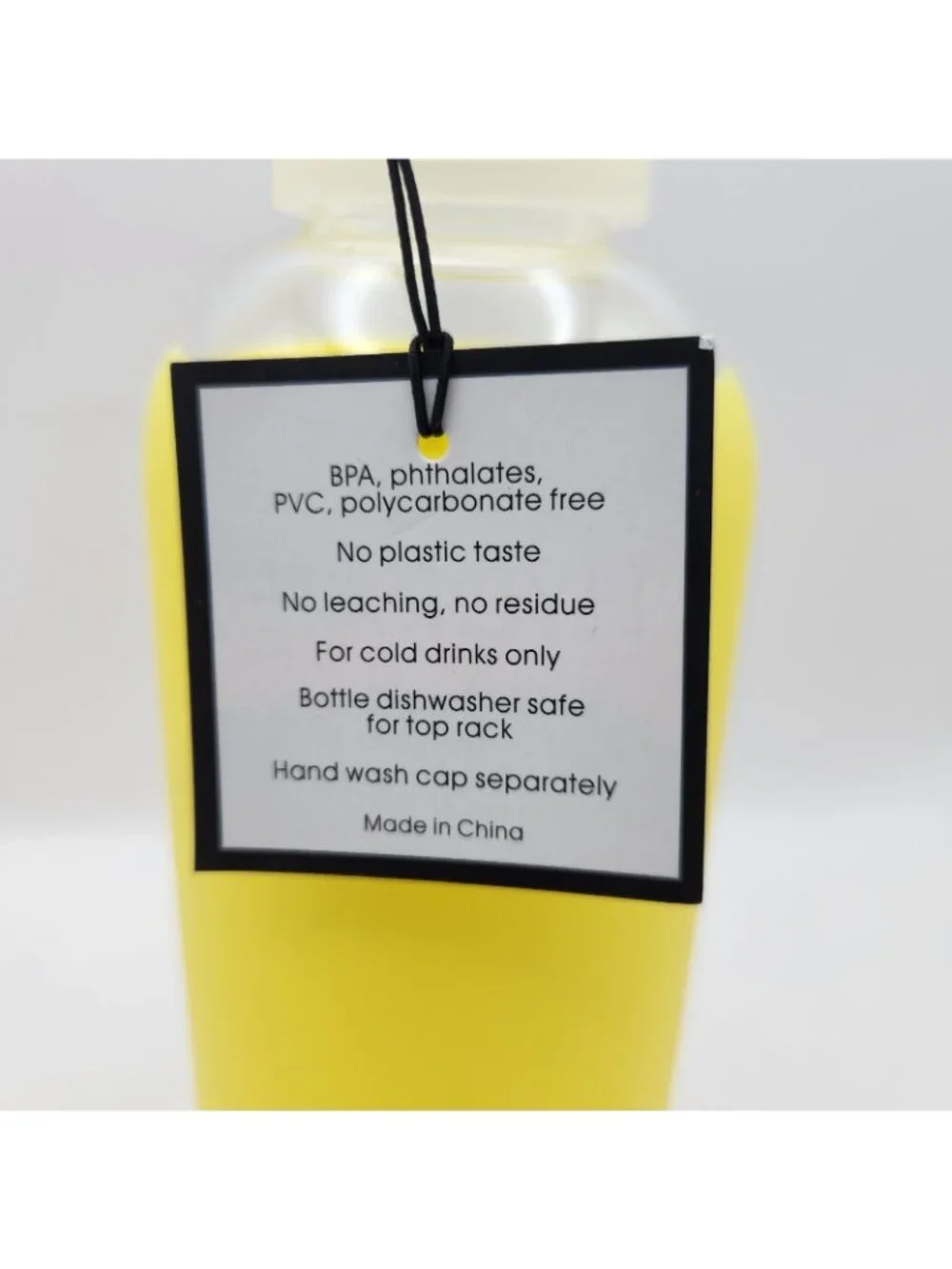 Hydrate Glass Water Bottle 18.5 oz BPA Phthalates PVC Polycarbonate Free NEW Yel